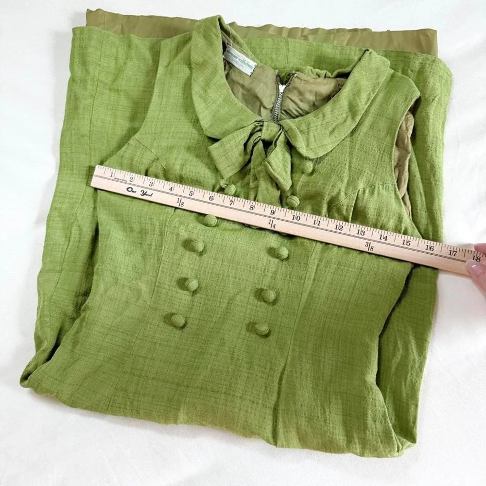 60s green bow dress and jacket  RARE 1960s‎ green dress Eleanor Callahan